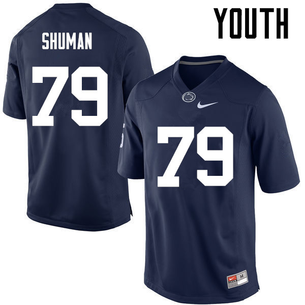 Youth Penn State Nittany Lions #79 Charlie Shuman College Football Jerseys-Navy